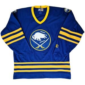 Buffalo Sabres 90s STARTER jersey XL blue sword away NHL hockey vintage